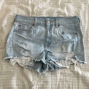 American Eagle Light Blue Denim Shorts